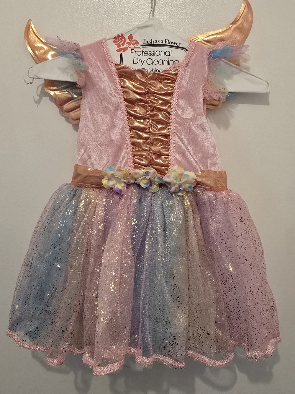 Spirit Girls Rosy Unicorn Dress Costume - Pink & Gold with Pastel Tulle